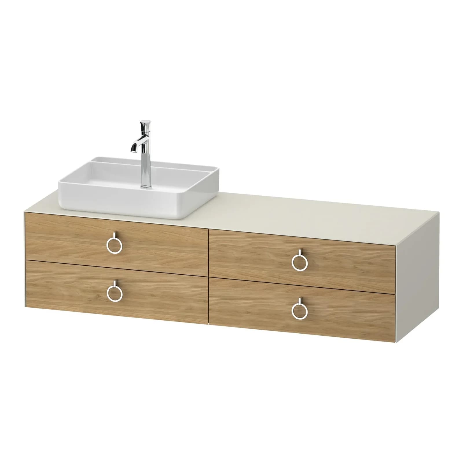 Duravit White Tulip Konsolenwaschtischunterbau Natur Eiche & Nordic Weiß Matt