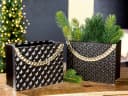 GILDE Tischvase Paris Handtaschenform Schwarz Keramik Bild 1