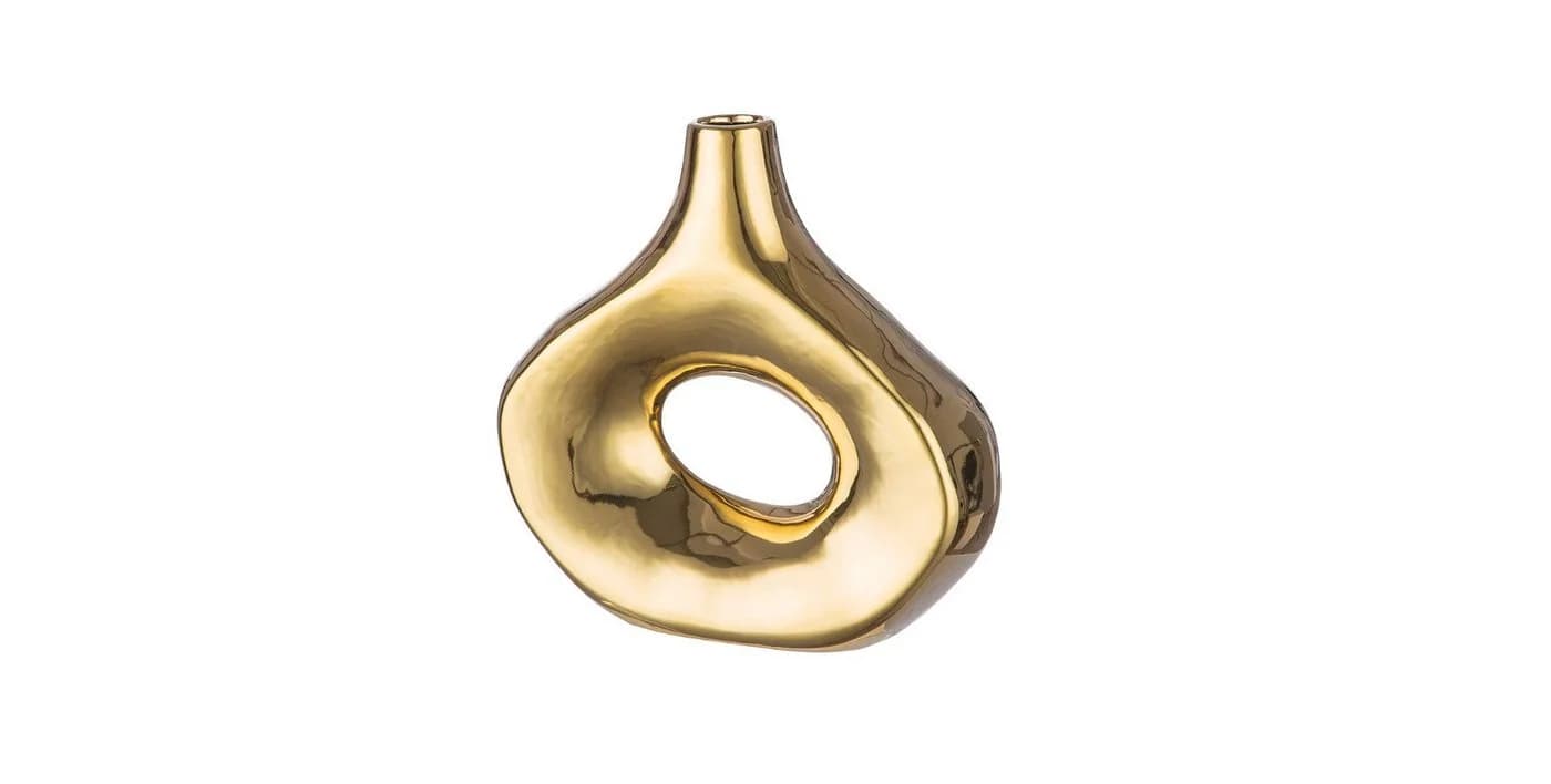 GILDE Dekovase Goldene Vase Malta - Bild 2