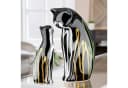 GILDE Skulptur 2tlg. Set Katze Scuro schwarz mit Gold-Grün-Akzenten Bild 1