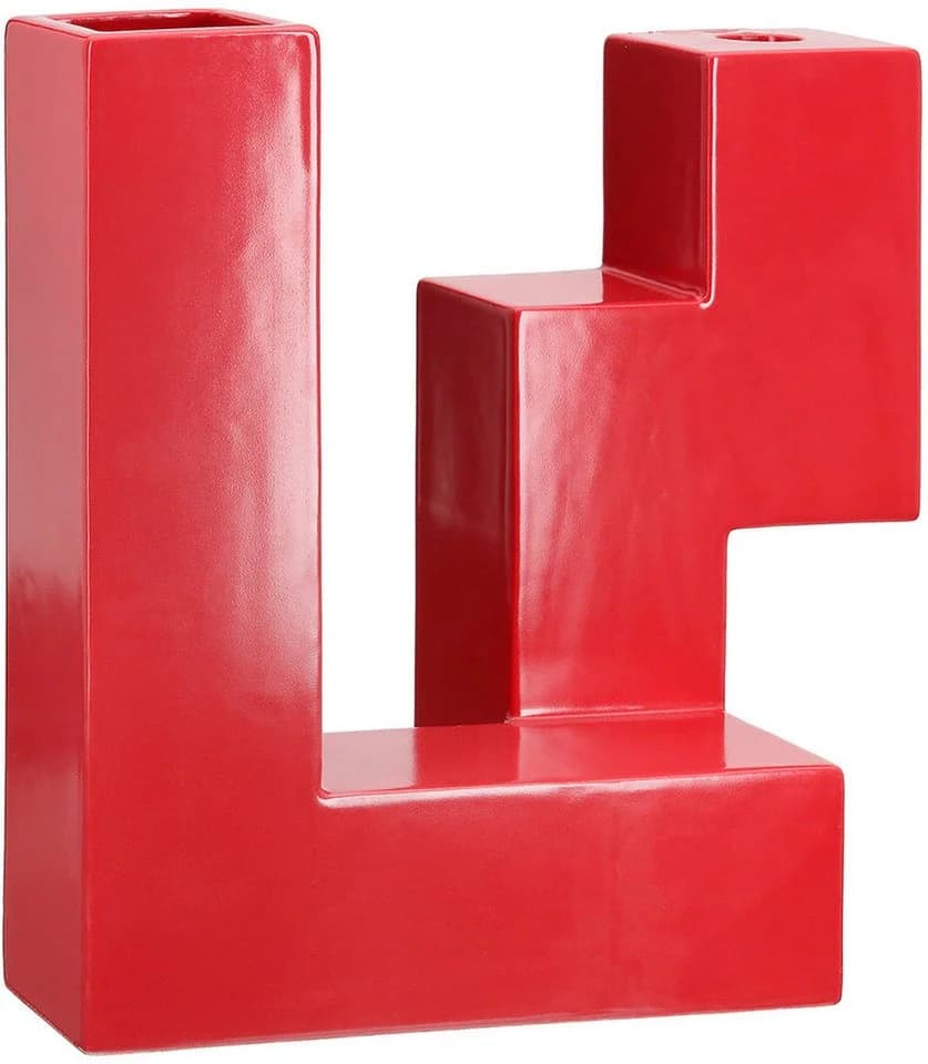 GILDE Kerzenleuchter-Vase Patras Rot Keramik - Bild 4