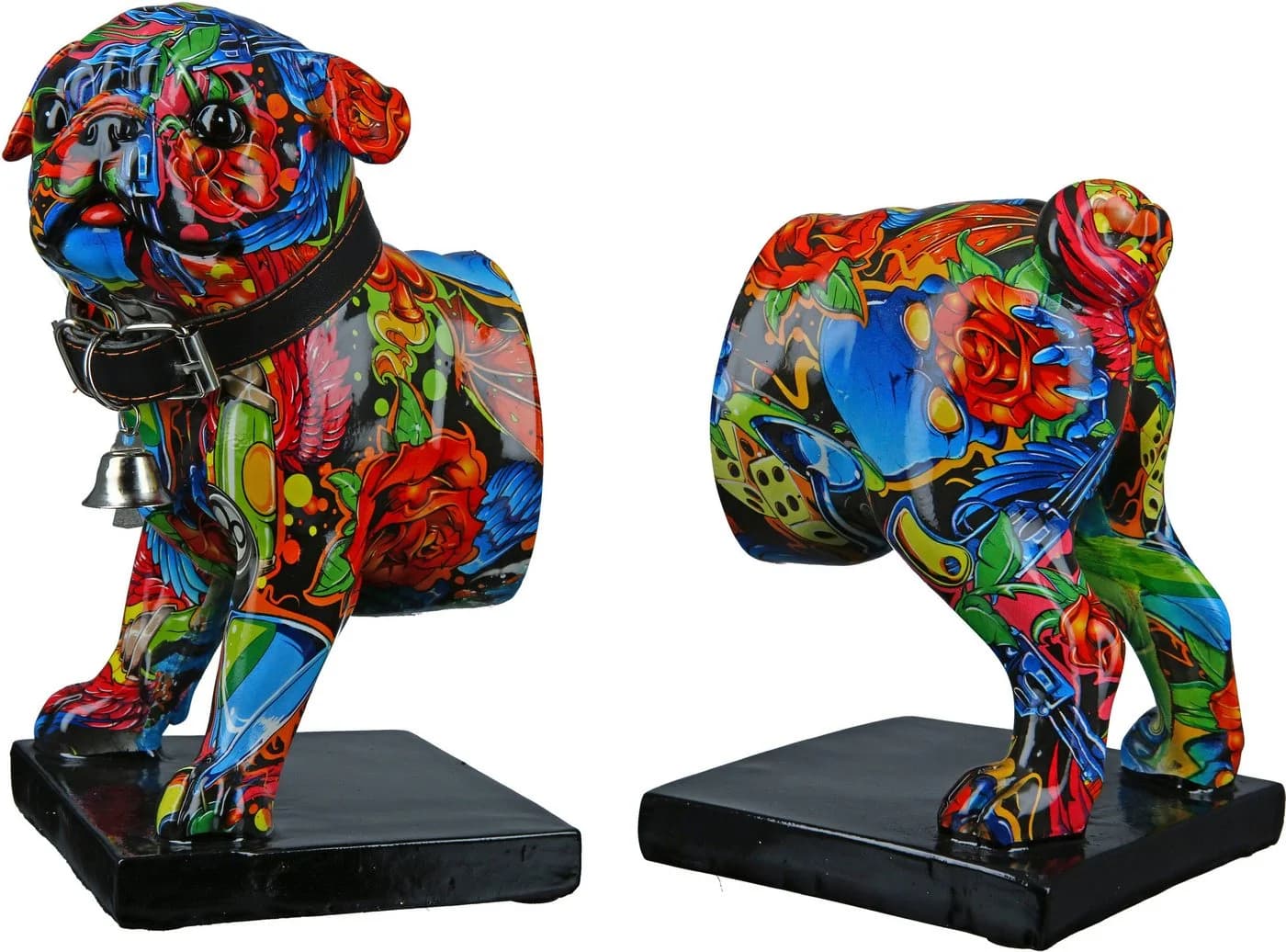 Tierfigur CASABLANCA BY GILDE Buchstütze 2er-Set Mops Street Art