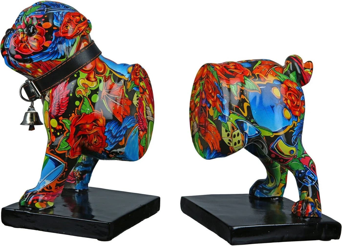 Tierfigur CASABLANCA BY GILDE Buchstütze 2er-Set Mops Street Art - Bild 2