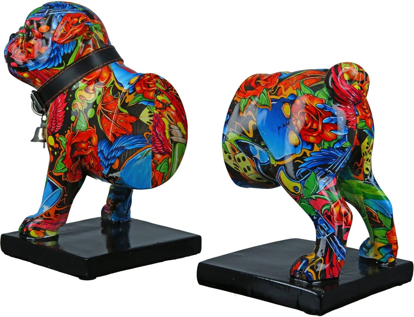 Tierfigur CASABLANCA BY GILDE Buchstütze 2er-Set Mops Street Art - Bild 3