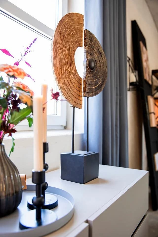 CASABLANCA BY GILDE Wanddekoobjekt Skulptur Carve auf Sockel Beige - Bild 2