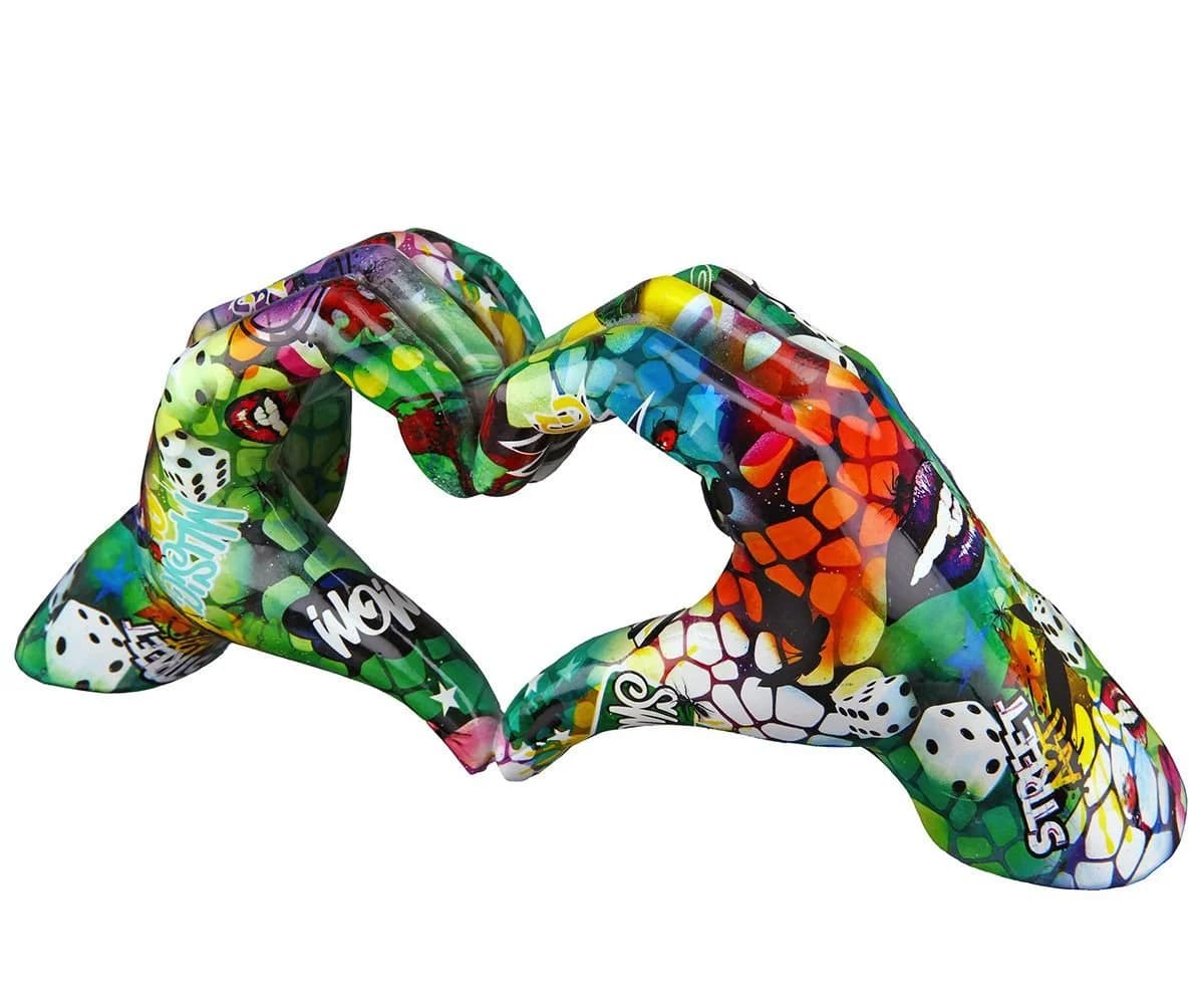 Casablanca by Gilde Dekoobjekt Herz Hände Graffiti – Street-Art Skulptur 29 cm - Bild 2