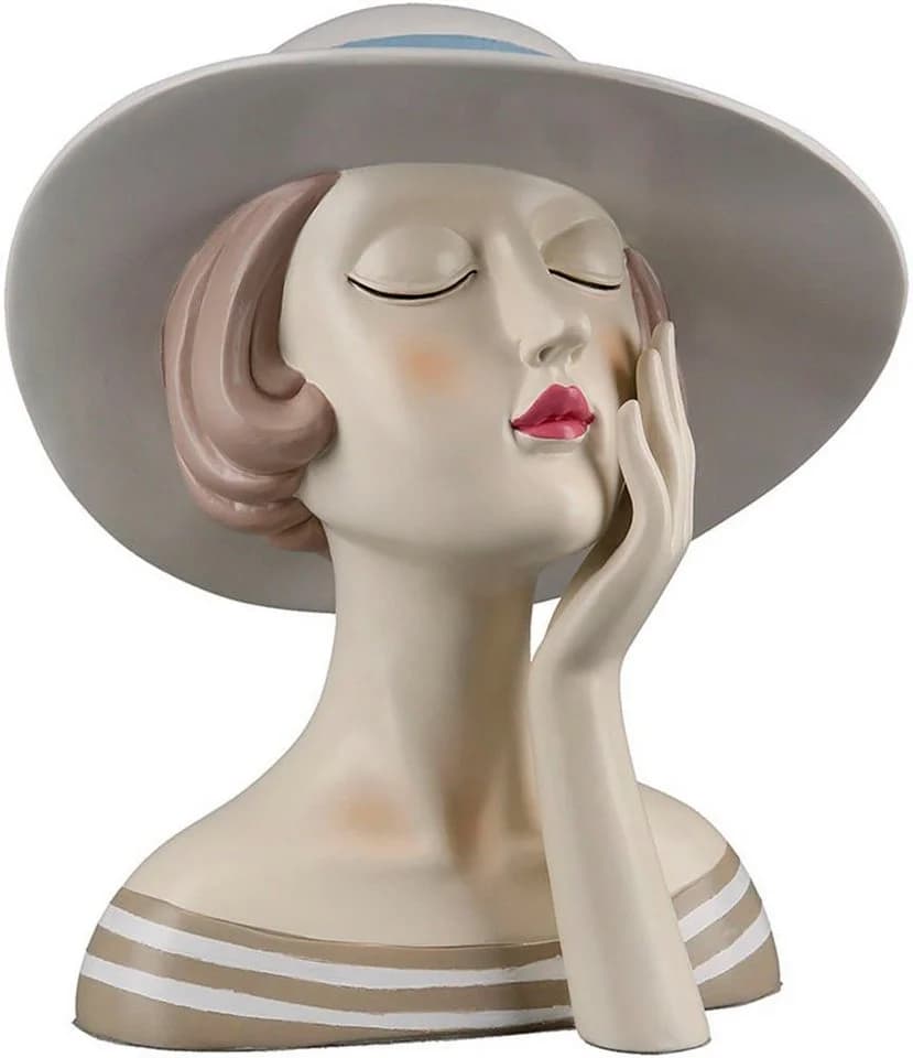 GILDE Dekofigur Figur Lady Beige Creme Weiß Kunstharz - Bild 2