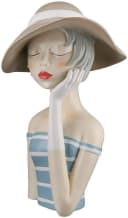 GILDE Dekofigur Lady Blau Creme Kunstharz Bild 2