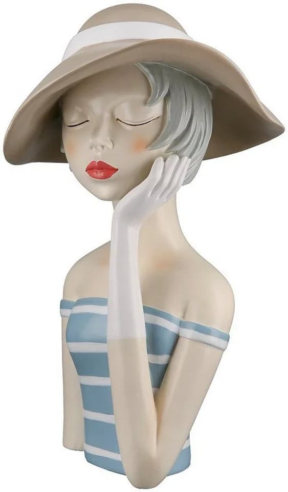 GILDE Dekofigur Lady Blau Creme Kunstharz - Bild 2