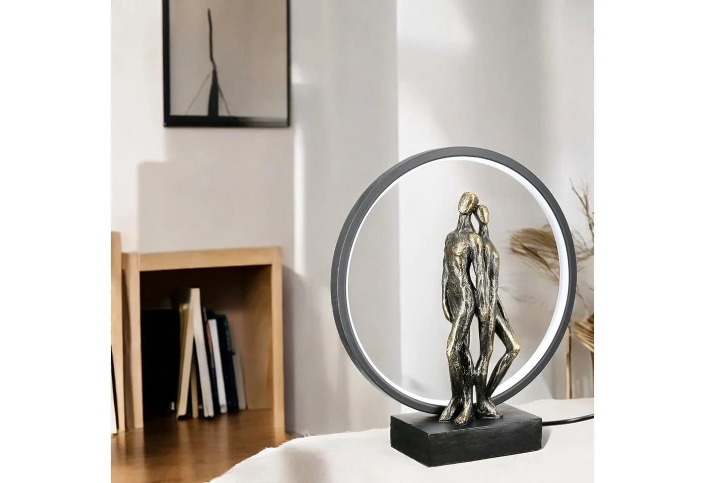 GILDE Tischleuchte HERZLEUCHTEN Kunstharz Bronze - Bild 3