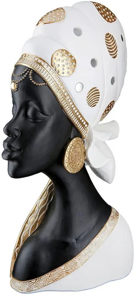 GILDE Afrikafigur Lady Mara mit Kopftuch Kunstharz