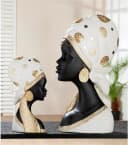 GILDE Afrikafigur Lady Mara mit Kopftuch Kunstharz Bild 2