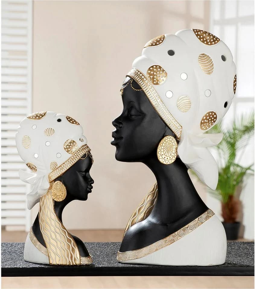 GILDE Afrikafigur Lady Mara mit Kopftuch Kunstharz - Bild 2