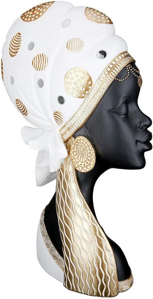 GILDE Afrikafigur Lady Mara mit Kopftuch Kunstharz - Bild 3