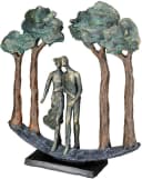 Casablanca by Gilde Dekofigur Skulptur 'Under Trees' Kunstharz Bronzefarben Bild 3