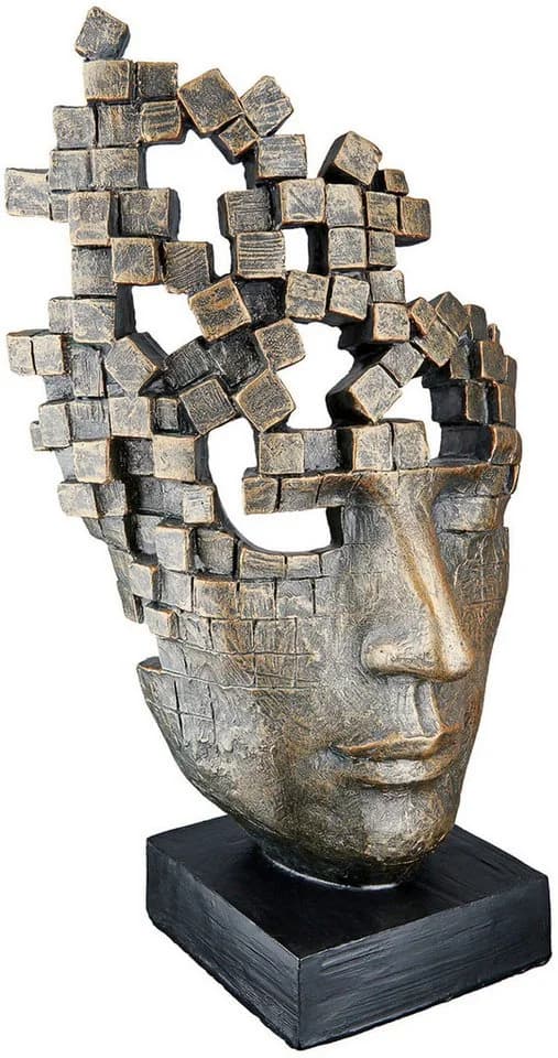 Casablanca by Gilde Dekofigur Male Mask Bronze Kunstharz