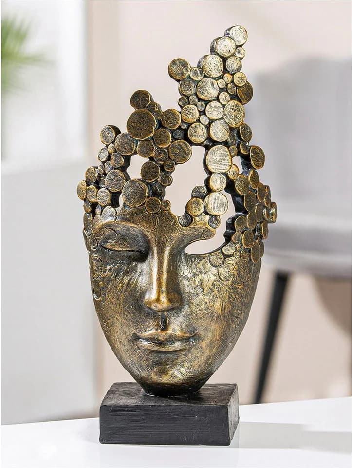 Casablanca by Gilde Dekofigur Female Mask Skulptur Bronze - Bild 2