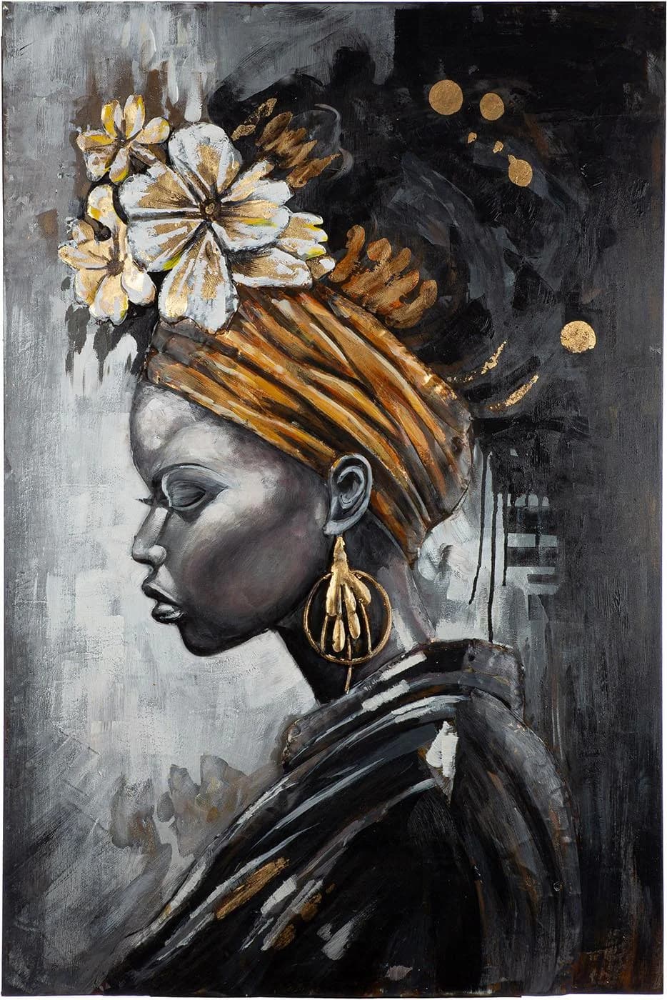 GILDE Metallbild Beauty in Black Schwarz Gold 80x120 cm