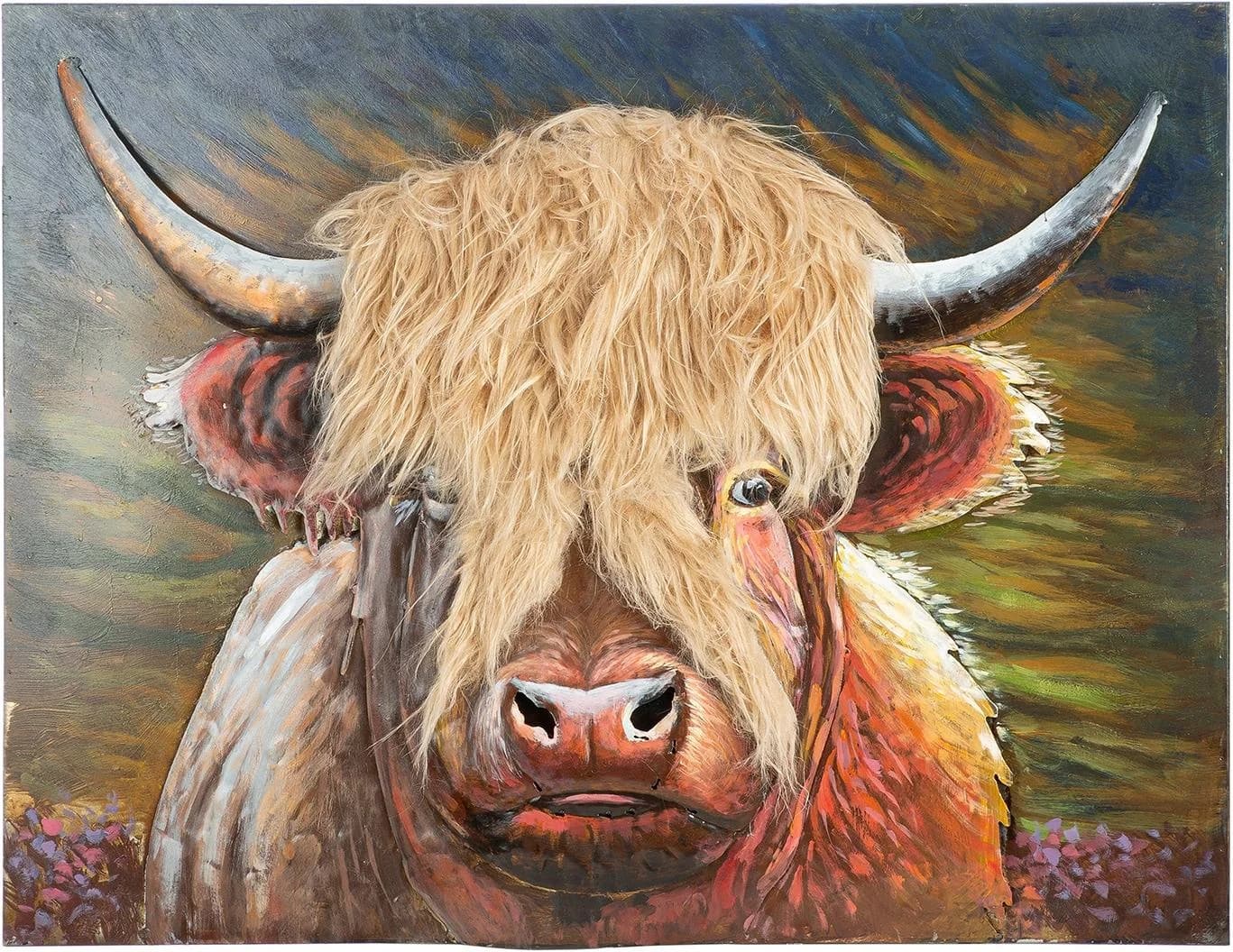 Gilde Metallbild Highland-Beauty Braun 80x60 cm