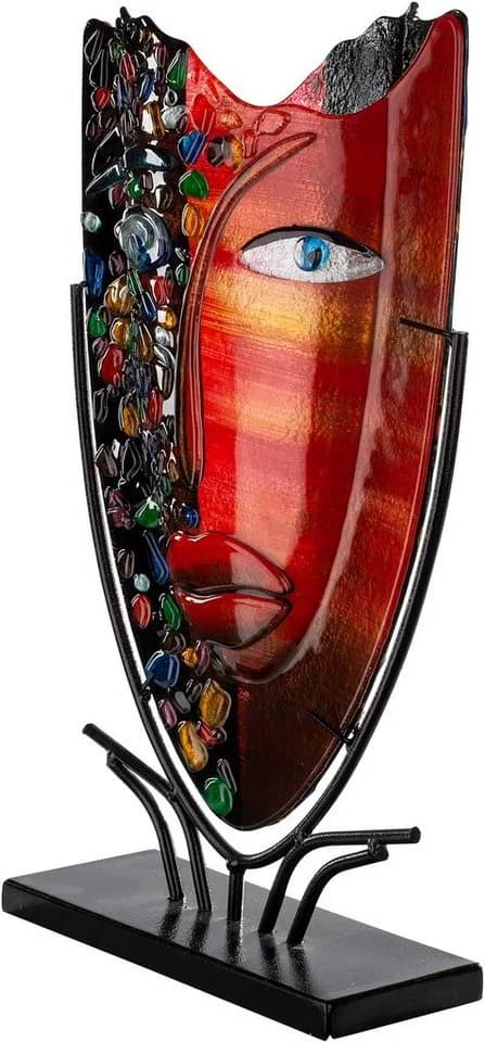 Casablanca by Gilde Dekovase Face Handbemalt Rot/Schwarz