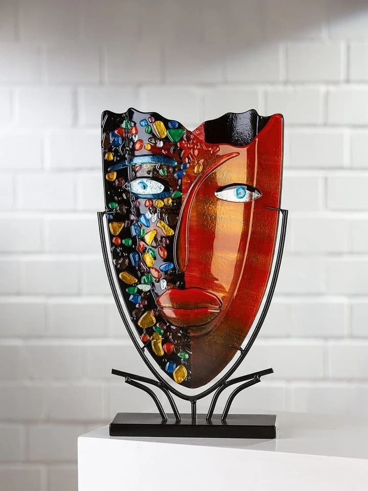 Casablanca by Gilde Dekovase Face Handbemalt Rot/Schwarz - Bild 3
