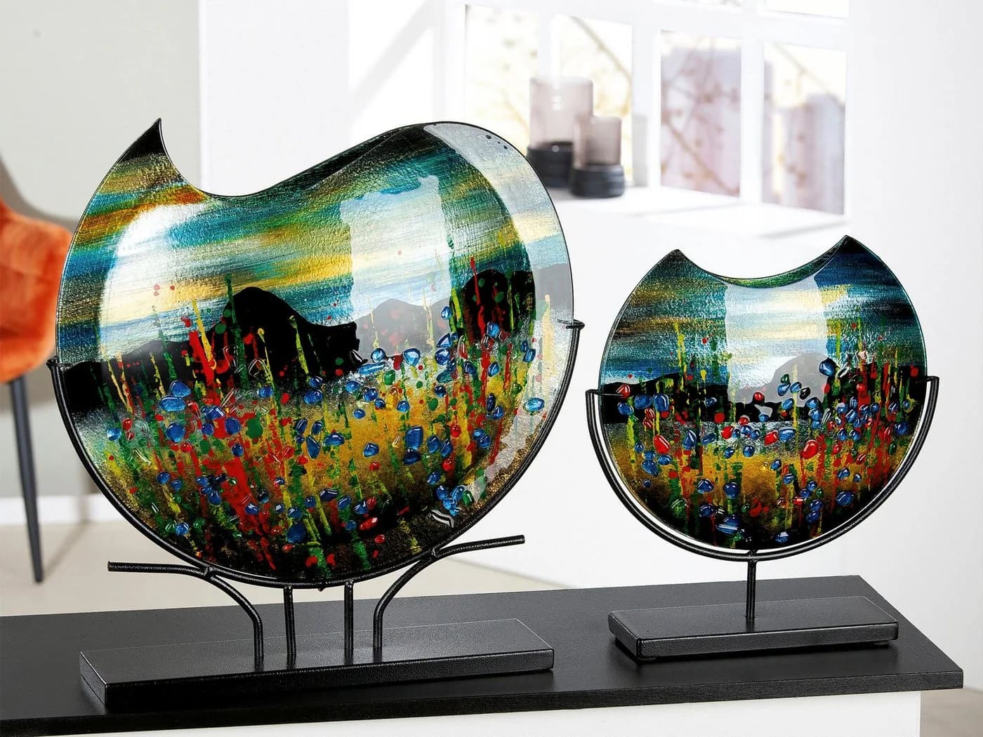 Dekovase CASABLANCA BY GILDE Dali bunt Glas Metall