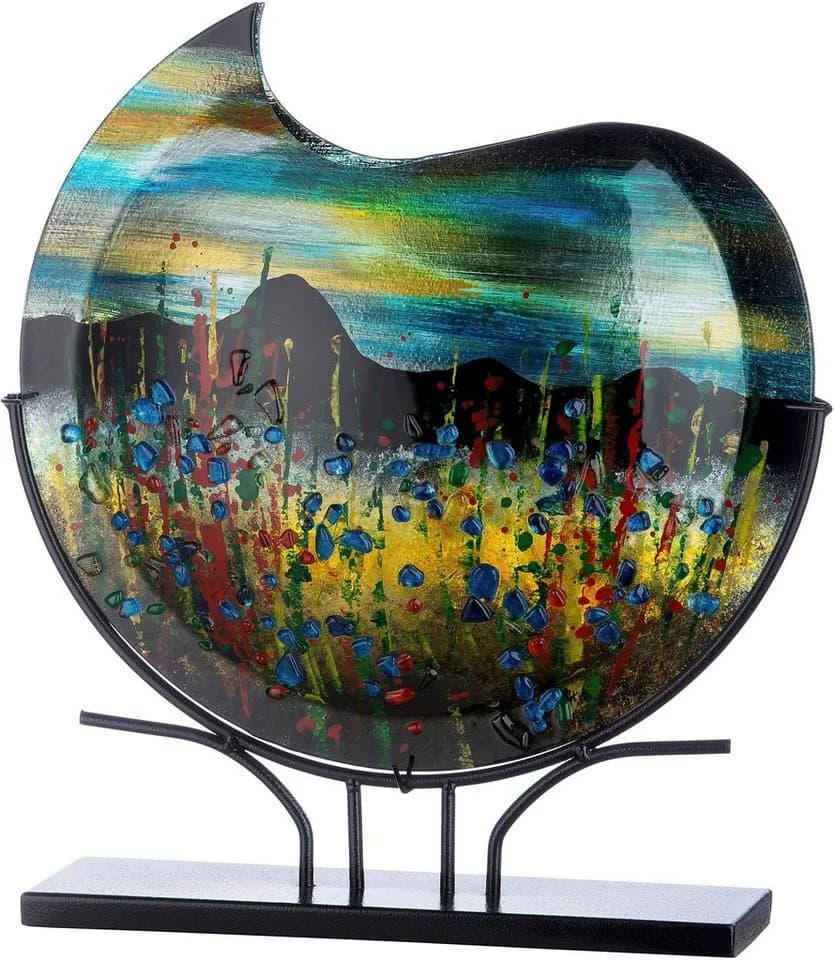 Dekovase CASABLANCA BY GILDE Dali bunt Glas Metall - Bild 2