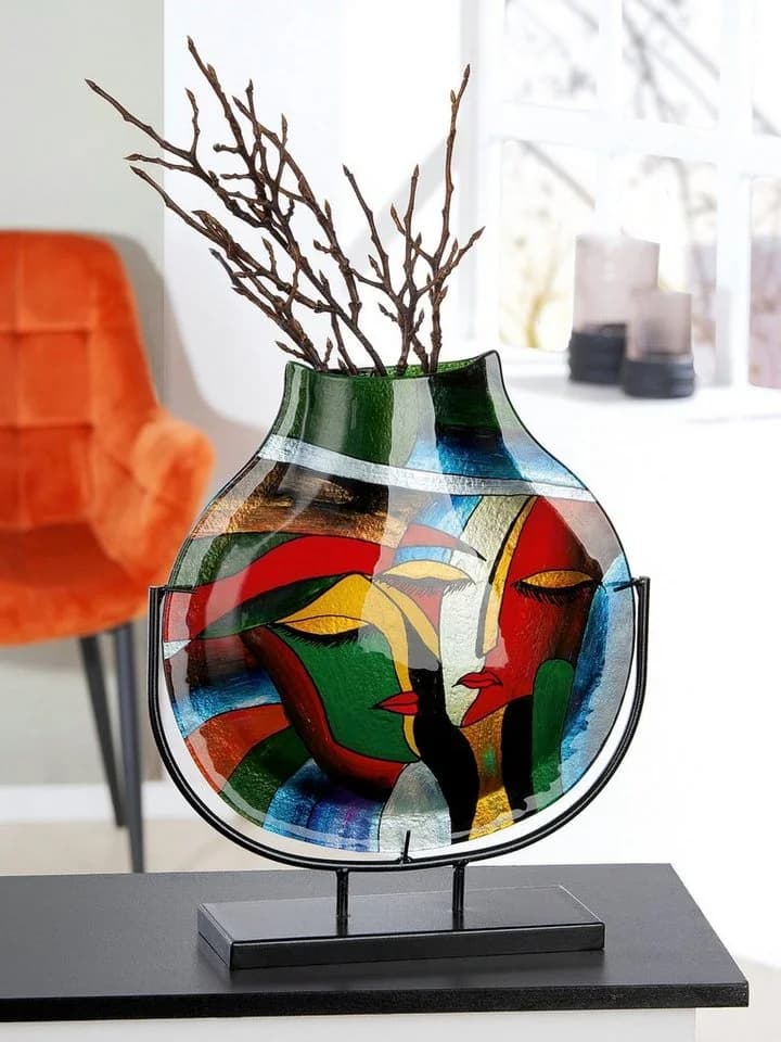 CASABLANCA BY GILDE Dekovase Vero Bunt Glas Metall