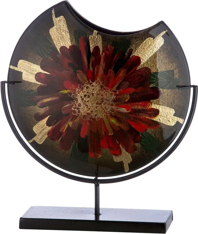 Casablanca by Gilde Dekovase Doré Vase aus Glas auf Metallständer - Bild 2