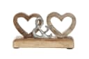 GILDE Dekofigur Indoor - 2 Herzen aus Mangoholz Bild 2