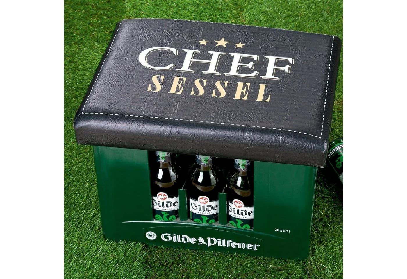 GILDE Kunststoff Sitzpolster 'Chef Sessel' 49831 Schwarz/Weiß/Gold