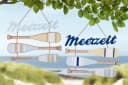Gilde Wandbild Maritimes Holzplankenschild MEERZEIT Dunkelblau Bild 1