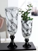 Tischvase CASABLANCA BY GILDE Schwarz-Weiß Glas 31cm Bild 1
