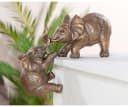 Gilde Dekofigur Elefant Kantensitzer Bronzeoptik Kunstharz Bild 3