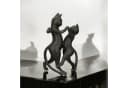 Gilde Gatto-Duo Katze Dekofigur Schwarz/Gold Kunstharz Bild 5