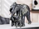 Casablanca by Gilde Elefantenfamilie Figur Schwarz Gold Kunstharz Bild 2