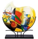 Casablanca by Gilde Tischvase Silhouette Dekovase Glas Metallfuß Bild 2