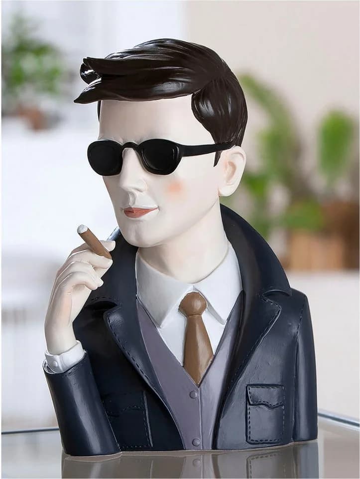 Casablanca by Gilde Dekofigur Gentleman Grau/Schwarz Polyresin - Bild 2