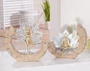 GILDE Yoga Skulpturen Set Namaste Baum & Lotus Gold Silber Bild 2