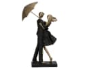 MF Skulptur Rain Gold/Schwarz Paar mit Regenschirm Bild 5