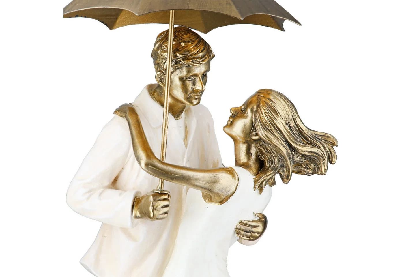 Gilde Dekofigur Love in the Rain Paar mit Schirm Bronze - Bild 5