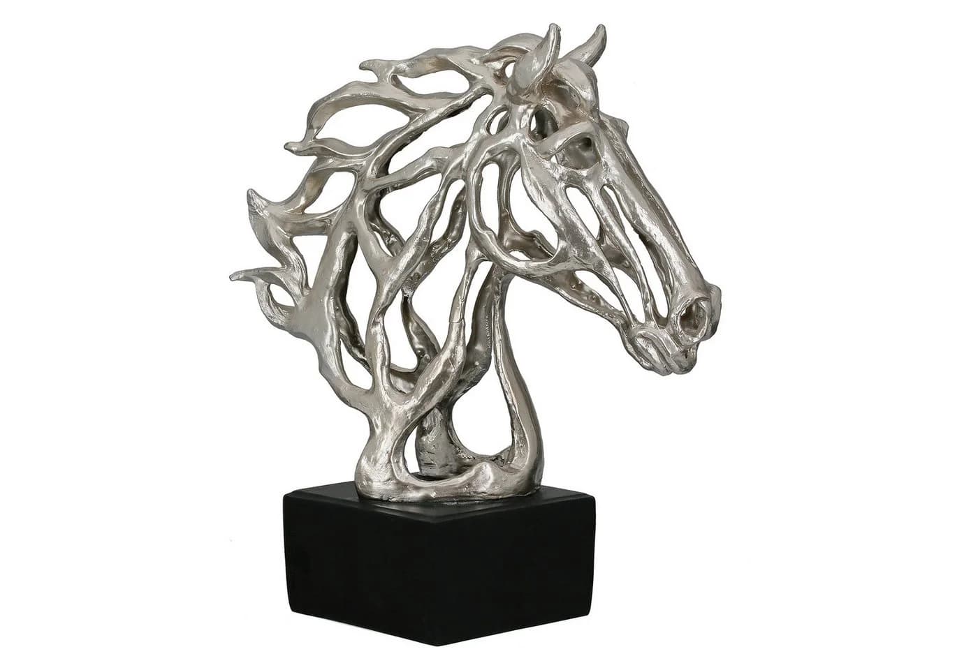 Gilde Skulptur Cheval Silber Kunstharz - Bild 2