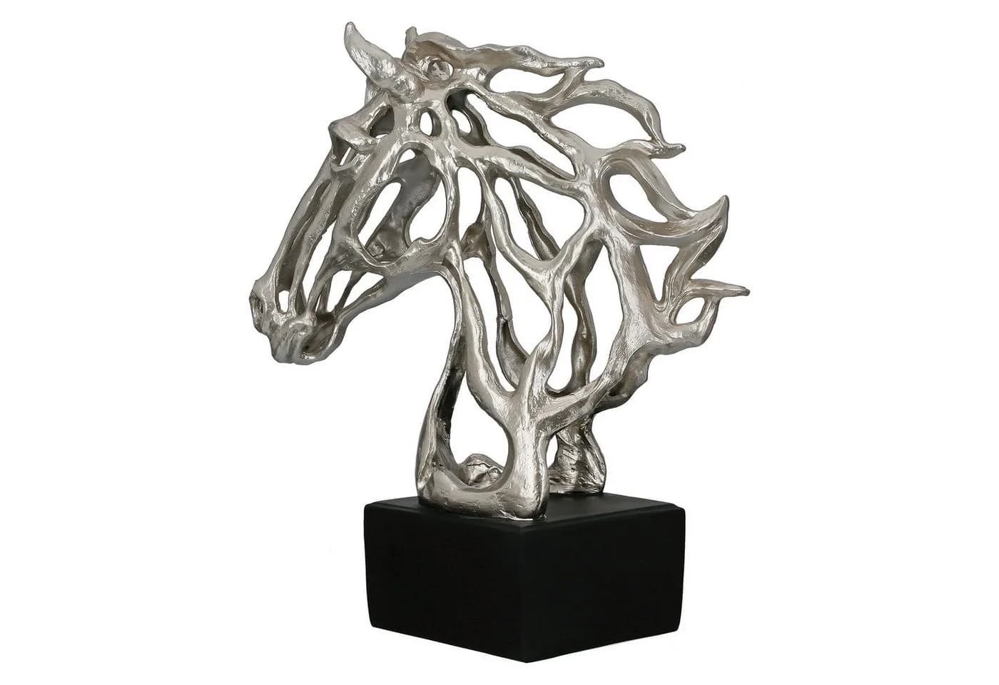 Gilde Skulptur Cheval Silber Kunstharz - Bild 3