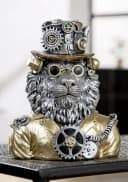 Gilde Dekofigur Löwe Steampunk Lion 58722 Kunstharz Figur Bronze/Gold Bild 1