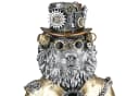 Gilde Dekofigur Löwe Steampunk Lion 58722 Kunstharz Figur Bronze/Gold Bild 2