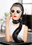GILDE Dekofigur Lady Audrey Schwarz/Weiß Kunstharz Bild 1
