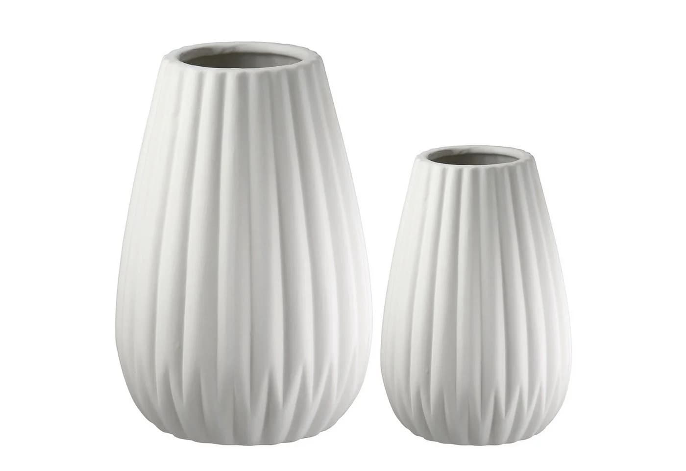 CASABLANCA BY GILDE Tischvase 2tlg. Set Piega Weiß Porzellan - Bild 2