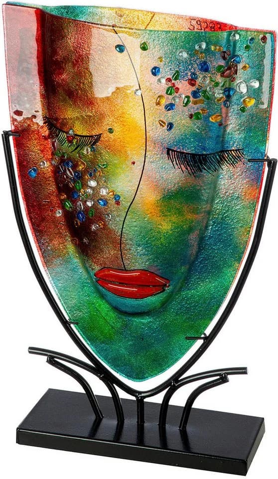 CASABLANCA Tischvase oval lila Glas Metall - Bild 2