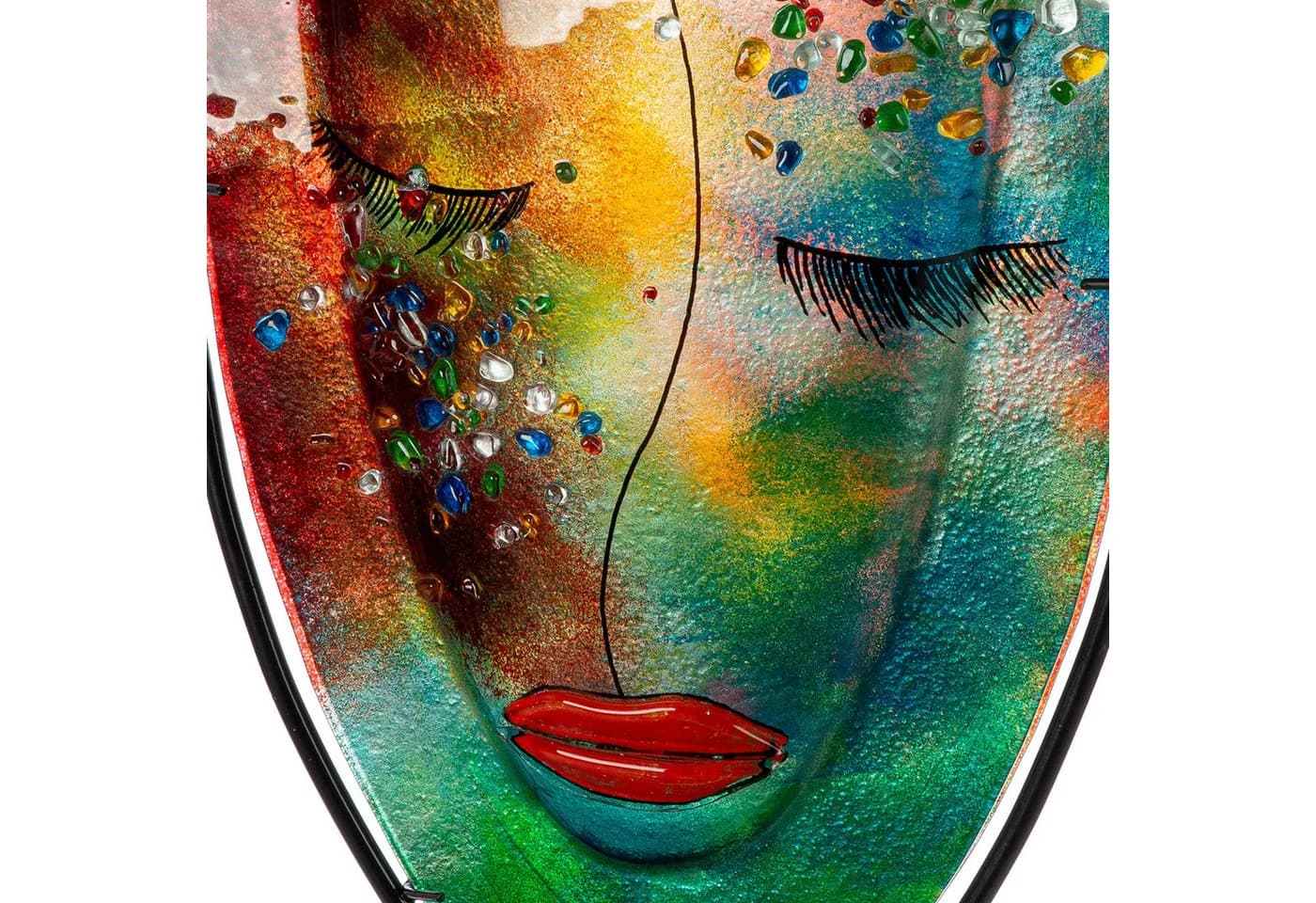 CASABLANCA Tischvase oval lila Glas Metall - Bild 3