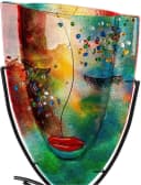 CASABLANCA Tischvase oval lila Glas Metall Bild 4